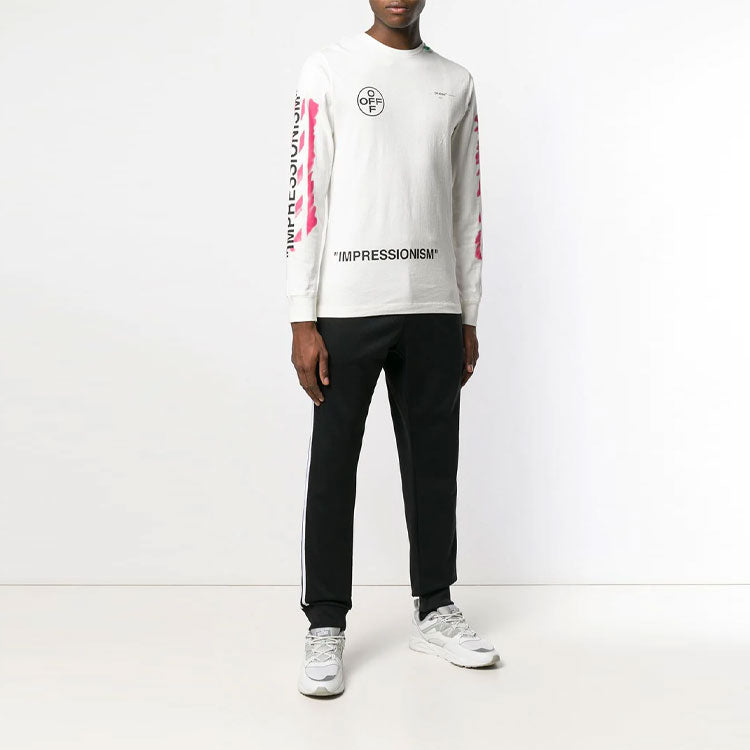 Off-White SS19 Impressionism Arrows Sketch Mens Round Neck Sweater OMAB001R191850150228