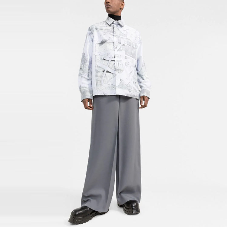 Off-White Abstract Print Button Front Shirt OMGA190F21FAB0068400