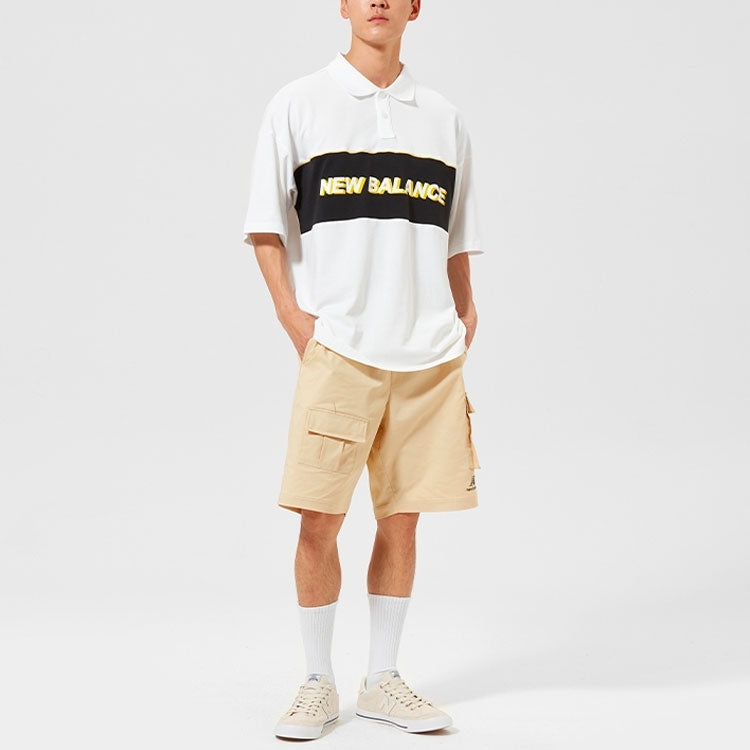 New Balance Logo Print Polo T-Shirt Asia Sizing 'White Black' AMT12376-WT
