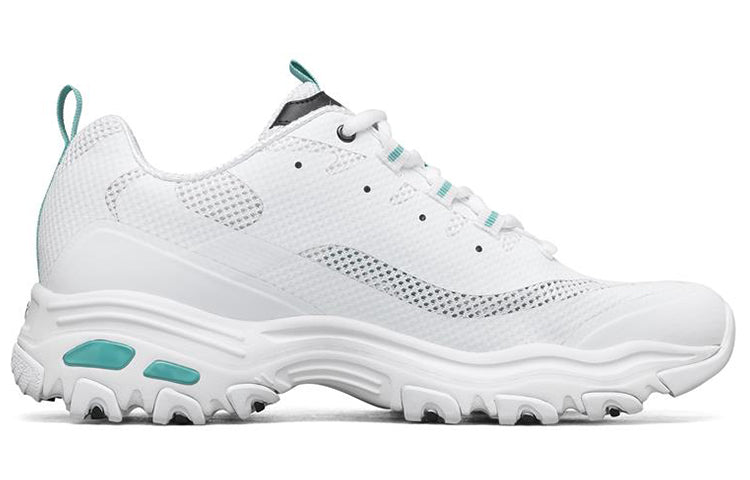 Skechers D Lites 1.0 Low Running Shoes White/Green 888014-WGR