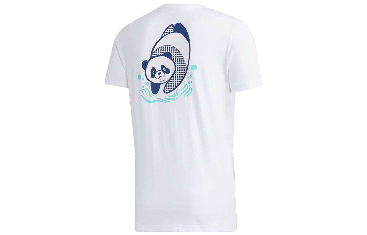 adidas neo M Pnda 3sgrx T Printing Pattern Sports Short Sleeve White GK1546