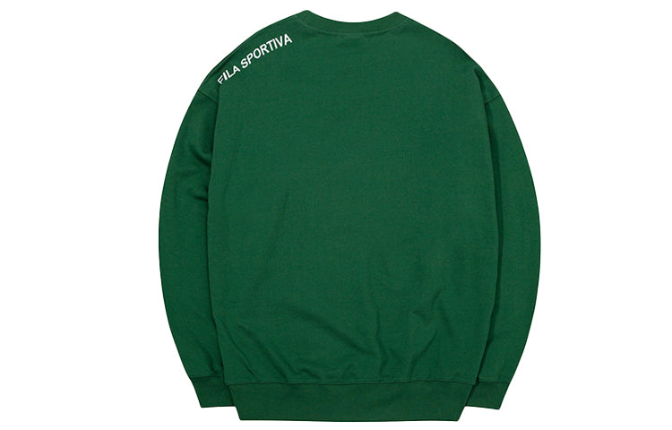 FILA FUSION Alphabet Logo Printing Sports Round Neck Pullover Unisex Green T11U038205F-GN