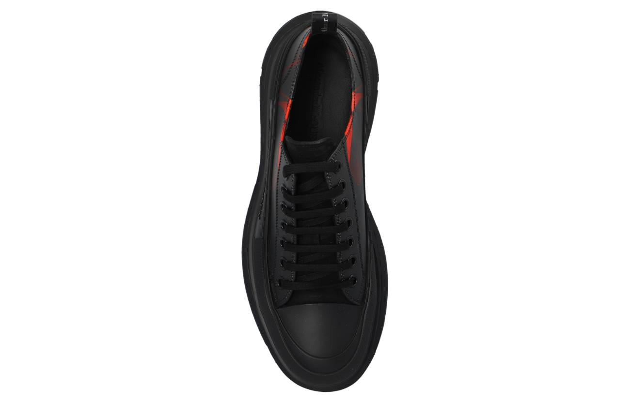 Alexander McQueen Tread Slick Lace Up Sneakers 'Black Red' 758775WIATS1314