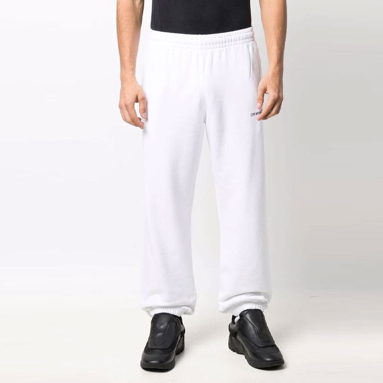 Men's Off-White FW21 Elastic Waistband Sports Pants/Trousers/Joggers White OMCH029C99FLE0040110
