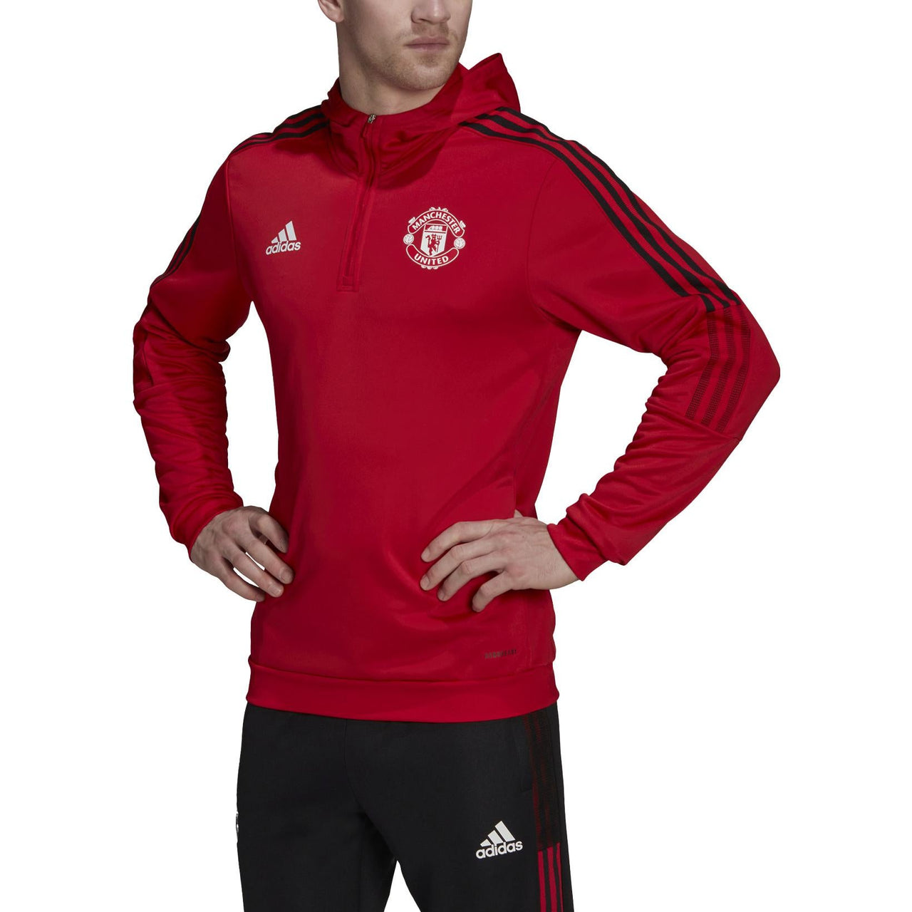 adidas Manchester United Tiro 21 Track Hoodie Asia Sizing 'Red' HC9751