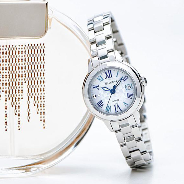 CASIO Waterproof SHEEN Sapphire Crystal Solar Powered Blue Analog SHW-5000D-7APR