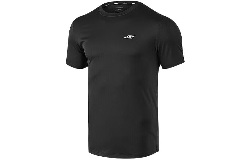 Skechers Quick-Drying Short Sleeve Sports T-shirt 'Black White' P223M104-0018