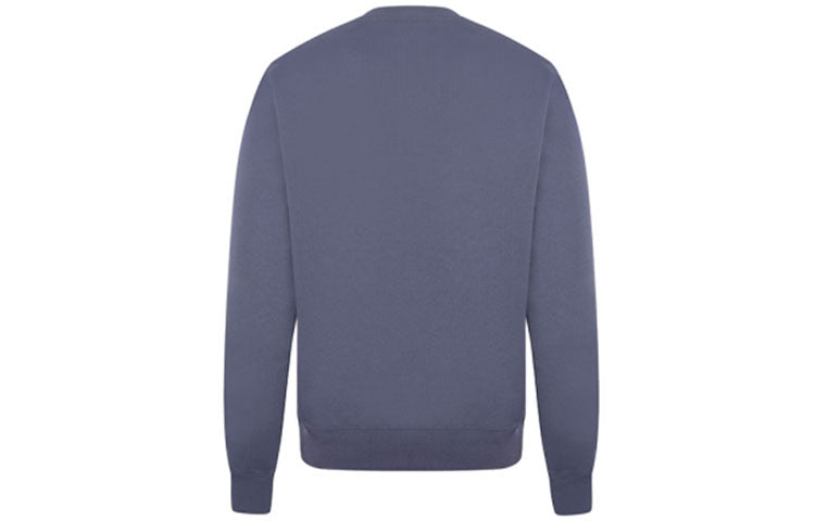 Men's DIOR FW21 Alphabet Printing Pattern Round Neck Long Sleeves Purple Blue 113J699A0531-485