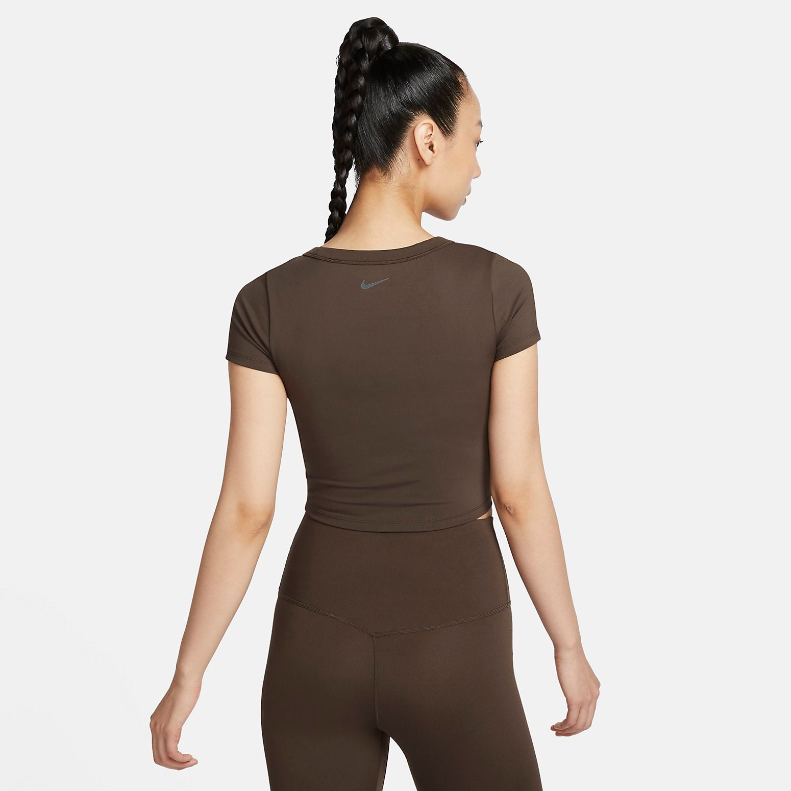 (WMNS) Nike One Fitted Dri-fit Quick-drying Short-sleeved Top 'Brown' FN2805-237