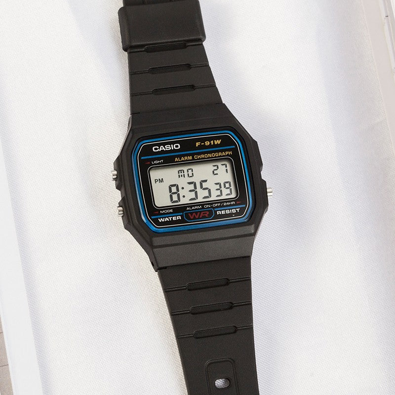 Casio Retro Fashion Analog-Digital Watch 'Black Blue' F-91W-1JH