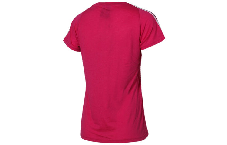 (WMNS) adidas White Stripe Short Sleeve Red CZ5781