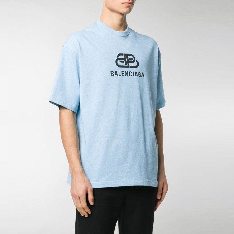 Balenciaga Interlocked BB Regular Fit T-shirt 'Light Blue' 578139TGV755840