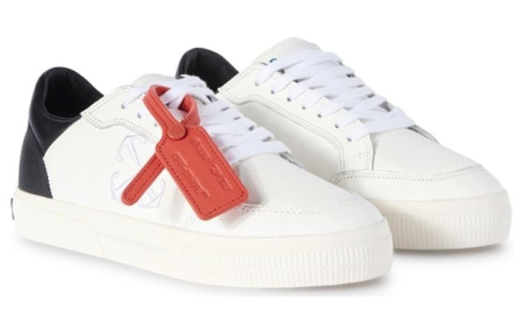 (WMNS) Off-White New Low Vulcanized Leather Sneakers 'White Black' OWIA288S24LEA0010110