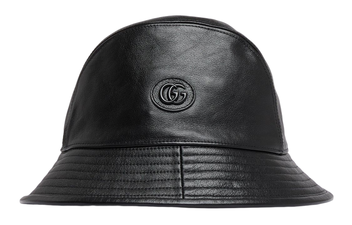 Gucci Leather Bucket Hat With Double G 'Black' 727239-4HAU4-1000