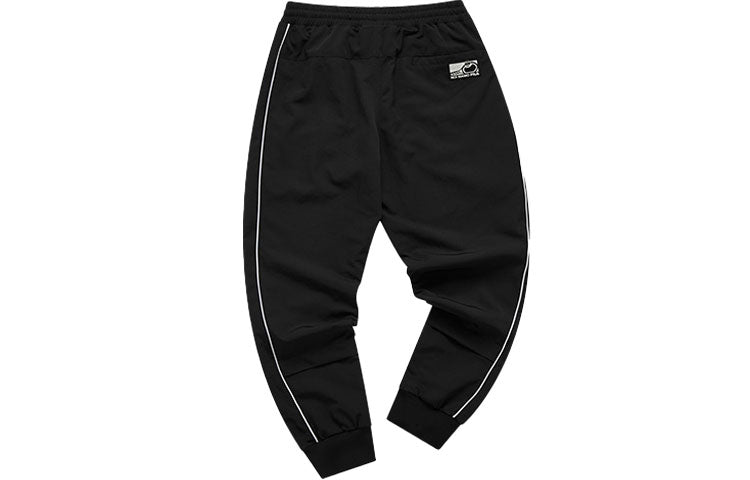 FILA FUSION Alphabet Printing Sports Woven Bundle Feet Long Pants Black T11W111801F-BK