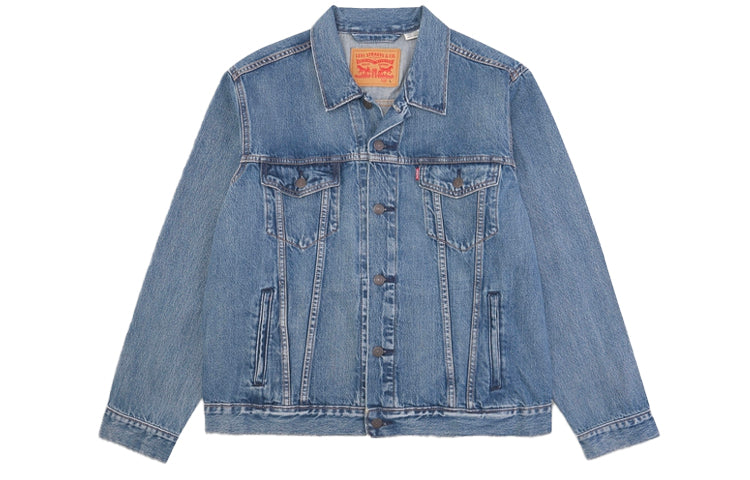 Men's Levis lapel Large Printing Denim Jacket Denim 80794-0000