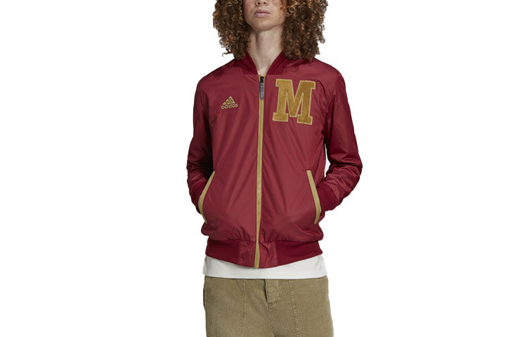 adidas Fcb Lny Bomber limited Bayern Munich Black Soccer/Football logo Jacket Brown Red H67166