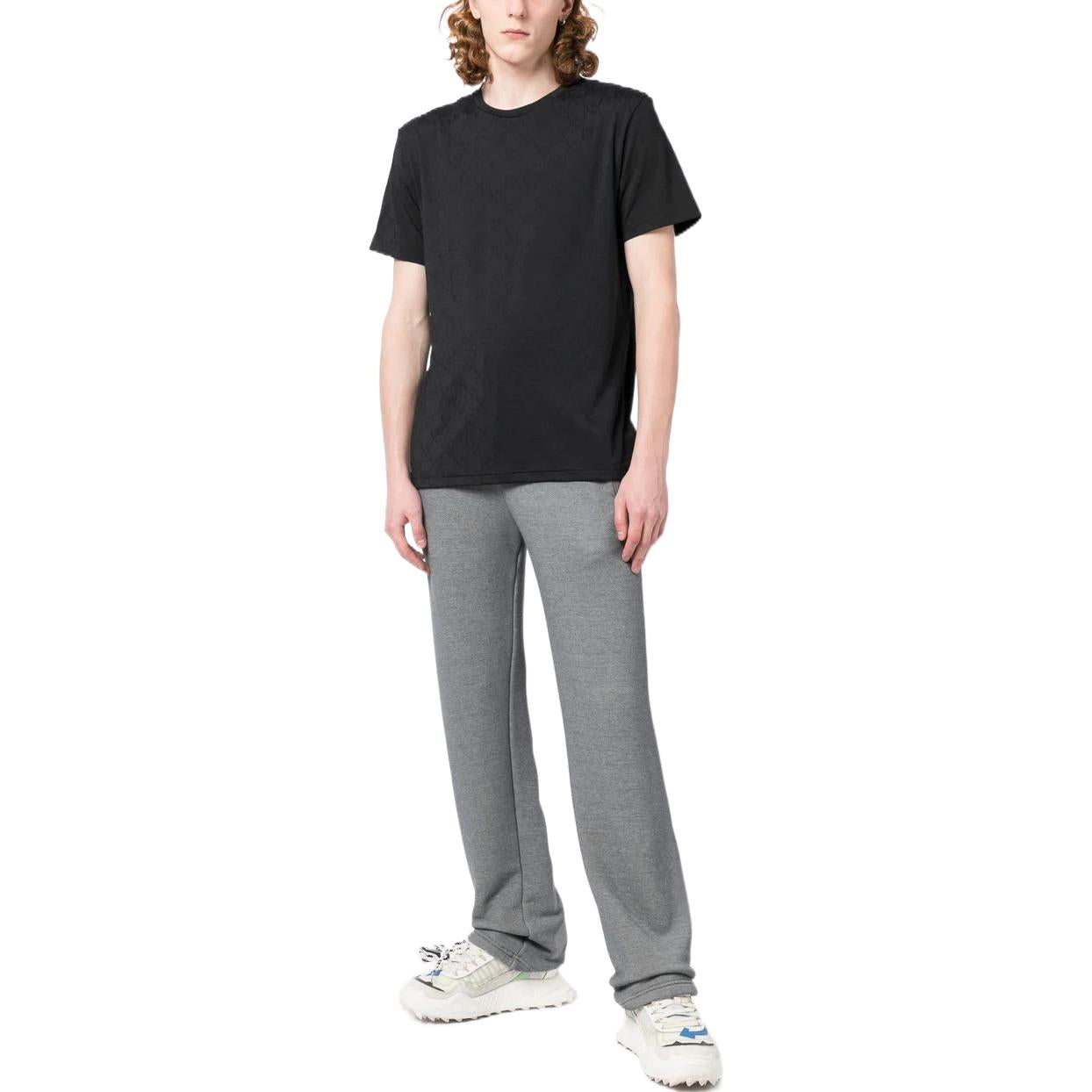Off-White Monogram-Print Crew-Neck Tee OMVA035F22FAB0011007