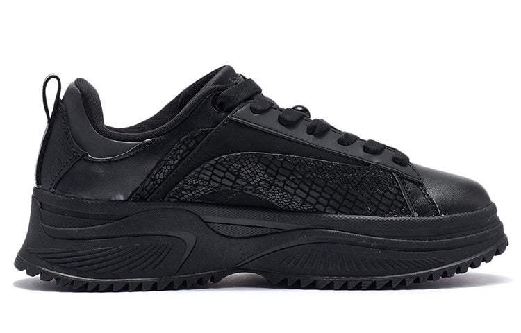 (WMNS) Li-Ning Retro Sport Leisure 'Black' AGCR338-2