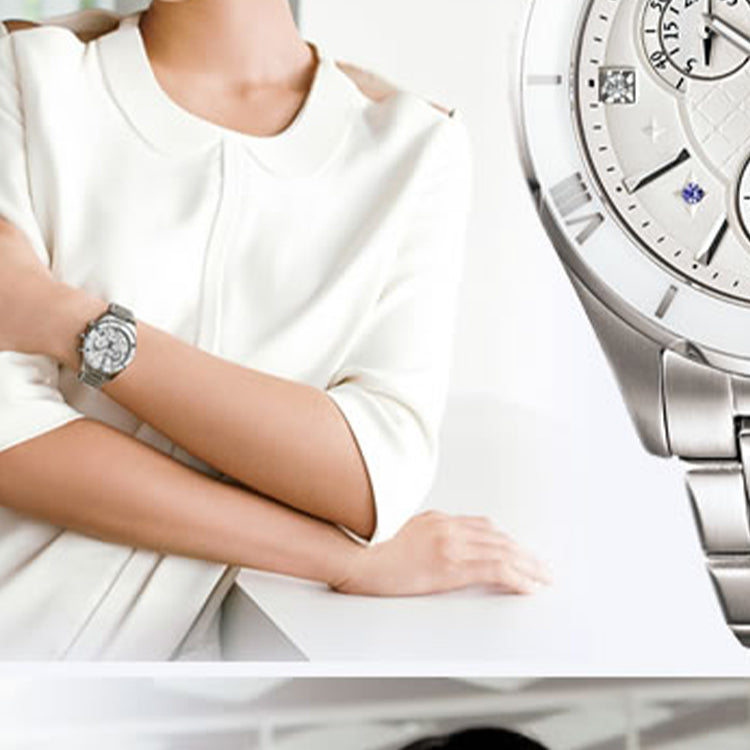 CASIO SHEEN Limited Edition Waterproof Stainless Steel Strap White Analog SHE-5517D-7A