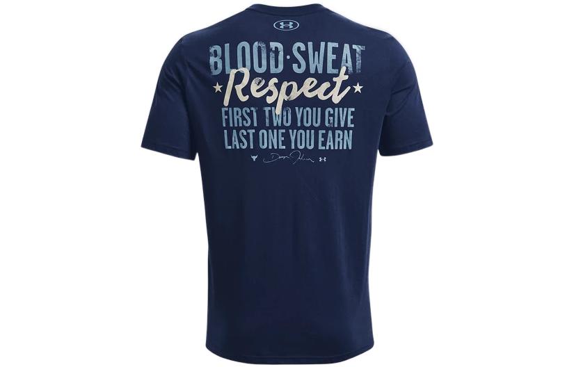 Under Armour Project Rock Respect the Grind T-Shirt 'College Navy' 1370482-408