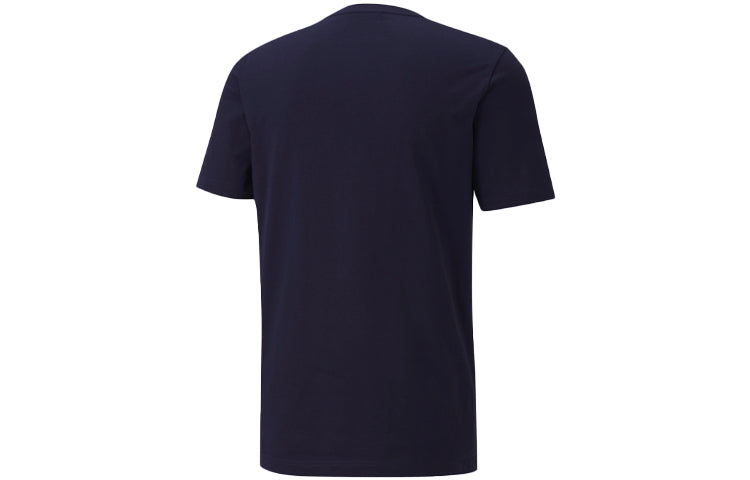 PUMA Modern Logo Print Sports Short Sleeve Dark Blue 586585-06
