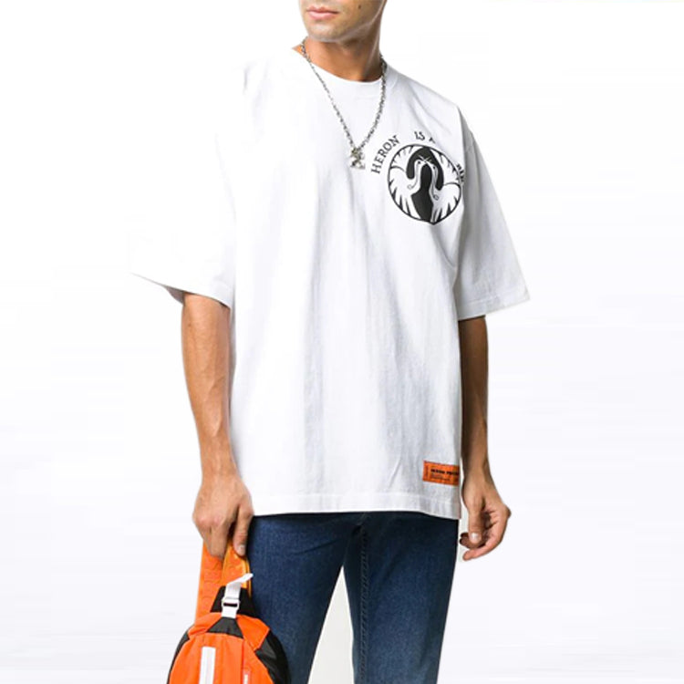 Men's HERON PRESTON Printing Short Sleeve White HMAA019F20JER0040110