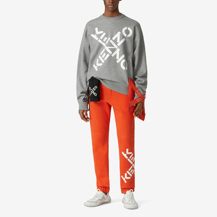 Men's KENZO SS20 Pullover Logo Round Neck Long Sleeves Gray FA65SW5214MS-95