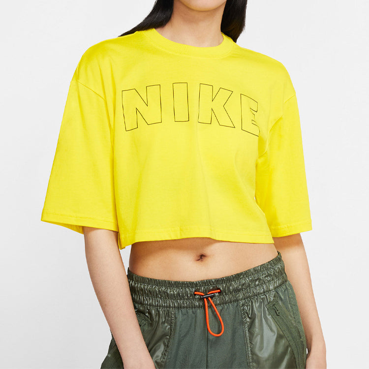 (WMNS) Nike AIR Short Sleeve Tops Yellow CJ3060-731