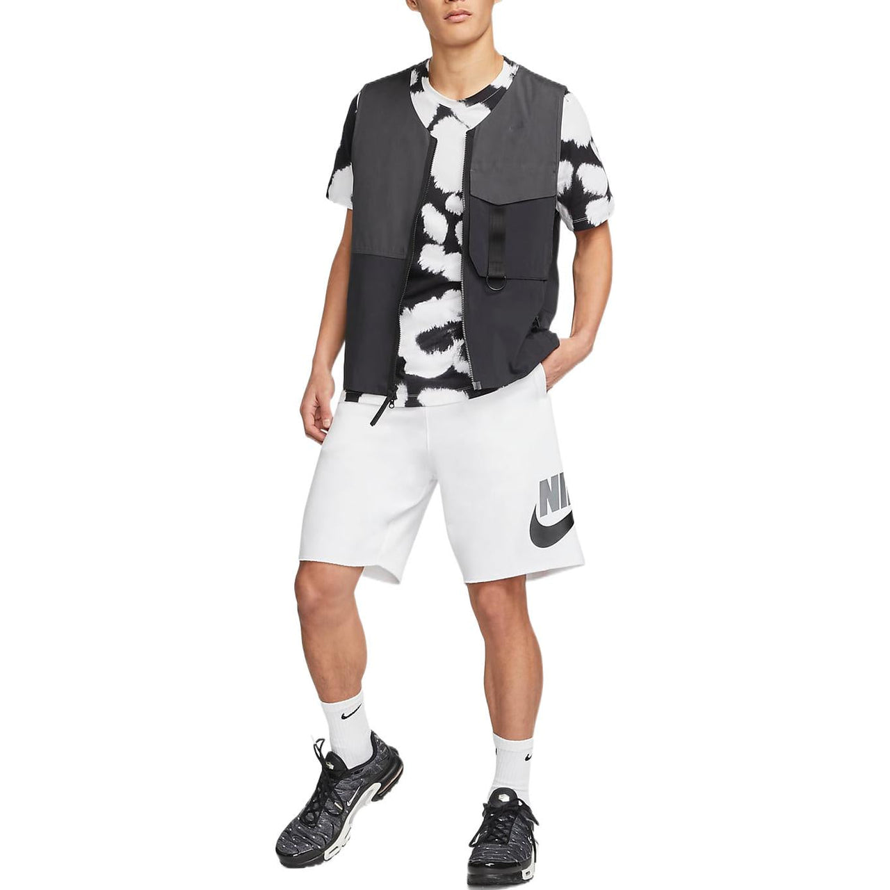 Men's Nike Casual Logo Printing White Straight Shorts DM6818-100