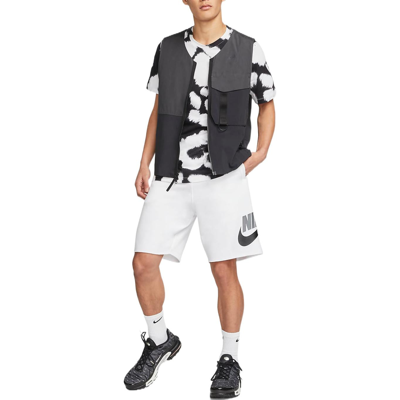 Men's Nike Casual Logo Printing White Straight Shorts DM6818-100