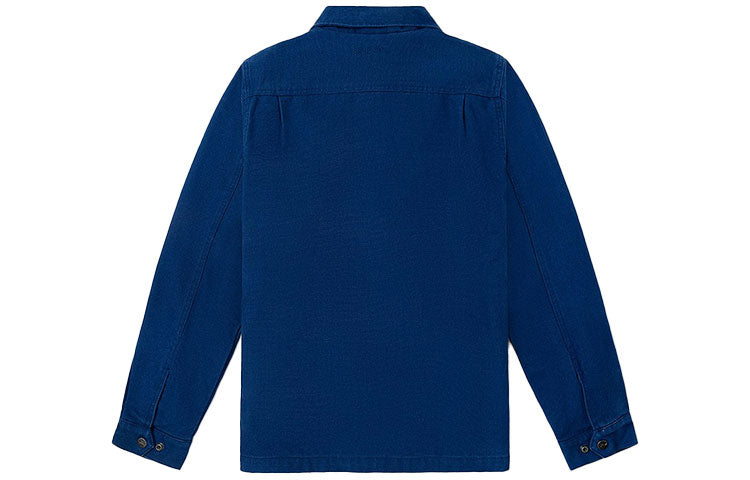 Men's Vans x Ray Barbee x Leica Tripartite Crossover Solid Color logo Sports Lapel Jacket Navy Blue VN0A7PIXLKZ