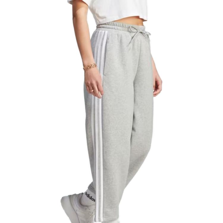 adidas Essentials 3-Stripes Open Hem Sweatpants 'Grey' IM0247