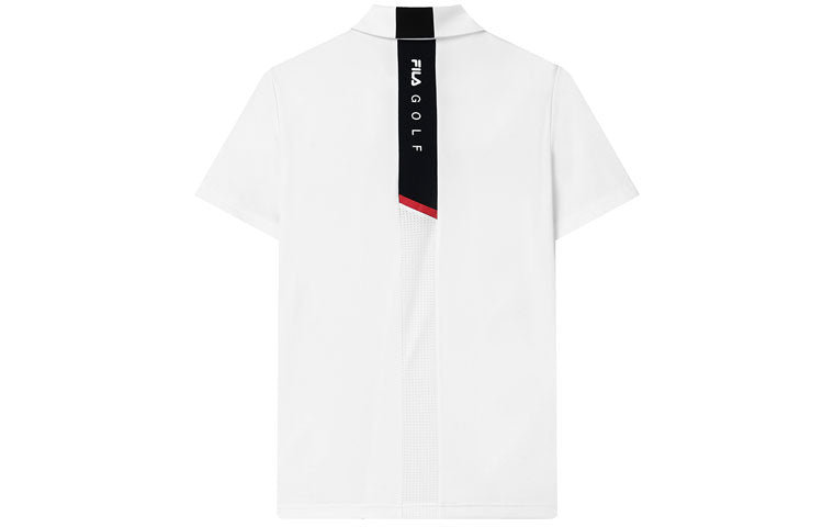 FILA Colorblock Golf Sports Short Sleeve Polo Shirt White A11M135175F-WT