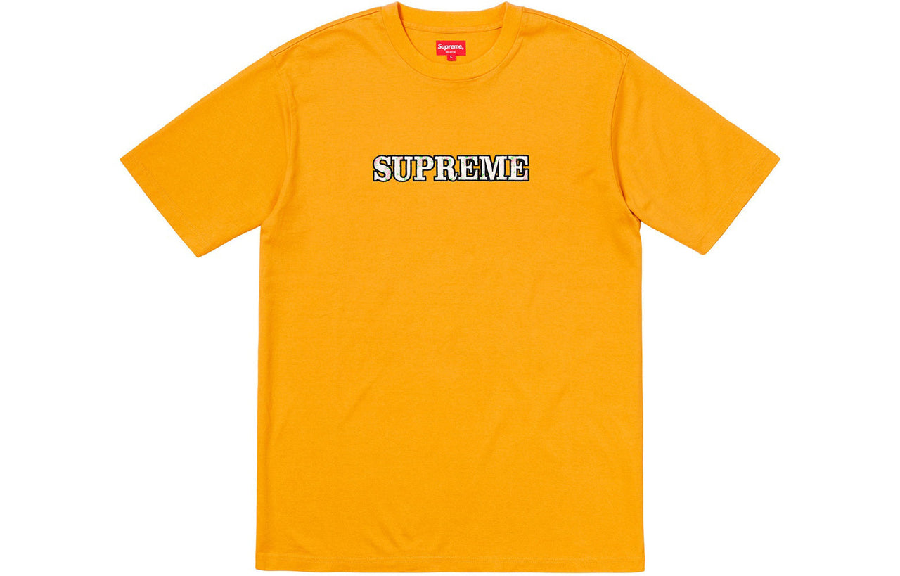 Supreme FW18 Floral Logo Tee Gold Logo Tee SUP-FW18-318