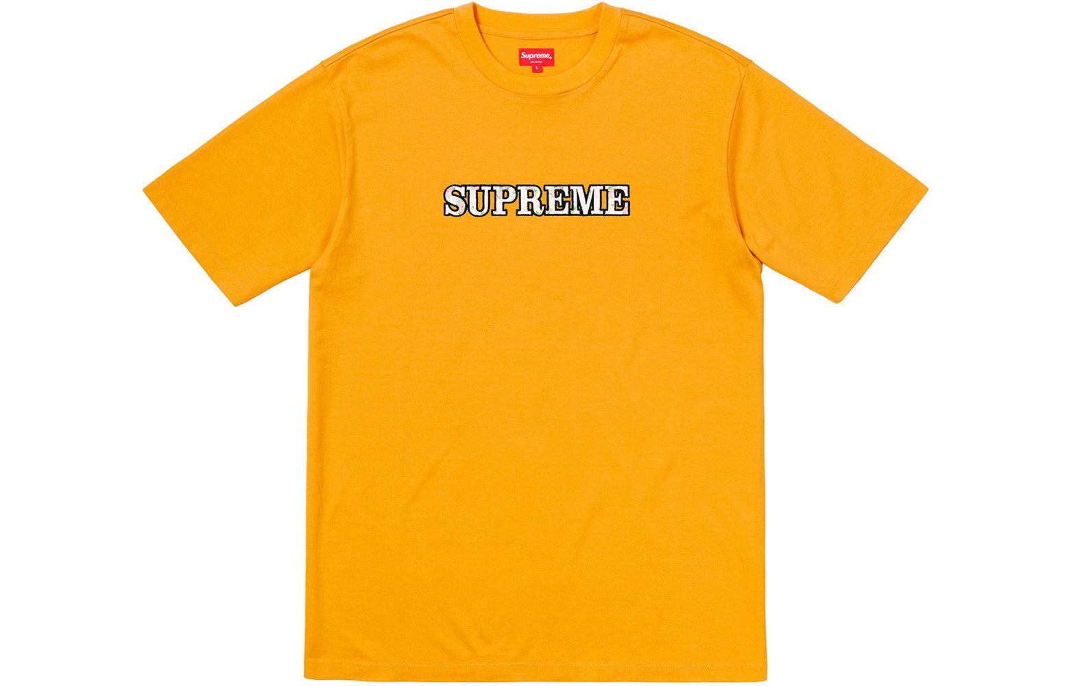 Supreme FW18 Floral Logo Tee Gold Logo Tee SUP-FW18-318