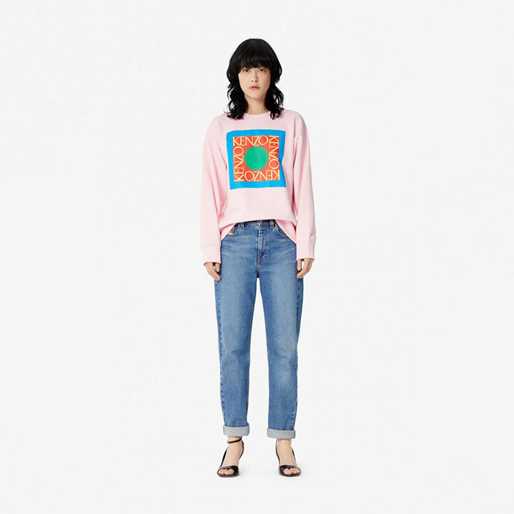 (WMNS) KENZO SS21 Pullover Logo Round Neck Long Sleeves Hoodie Pink F952SW778951-33