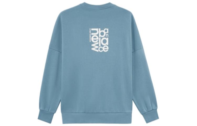 New Balance Logo Print Sweatshirt Asia Sizing 'Blue White' AMT23349-SGD