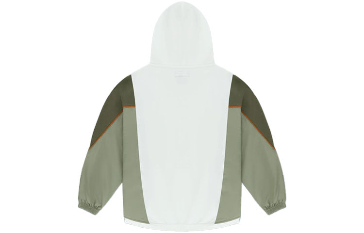 Converse Character Irregular Contrasting Colors Knit Loose Hoodie Retro White 10021057-A02