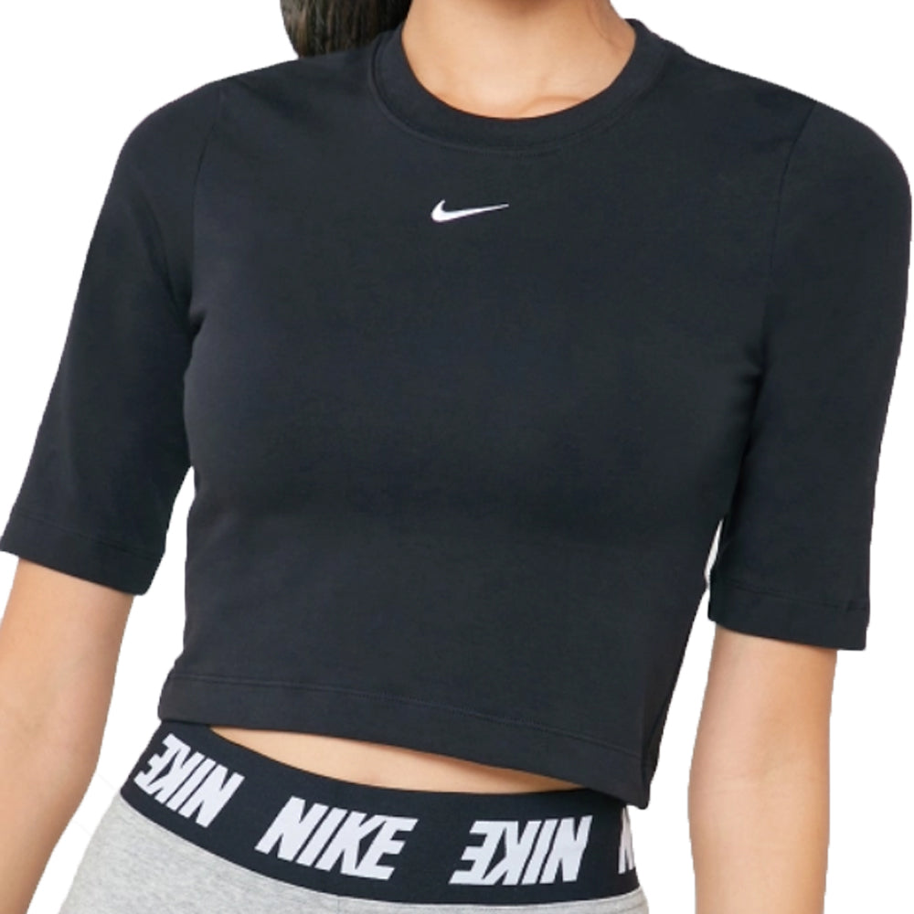 (WMNS) Nike Slim Fit Short Sleeve High Collar Black CJ2216-010