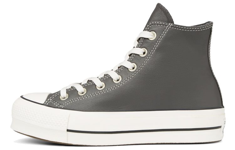 (WMNS) Converse Chuck Taylor All Star Platform Leather High Top Thick Sole Grey 'Gray White' 565867C