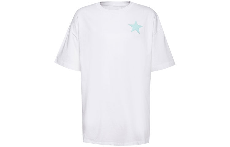 Converse Back Alphabet Smiling Face Printing Short Sleeve Couple Style White 10020739-102