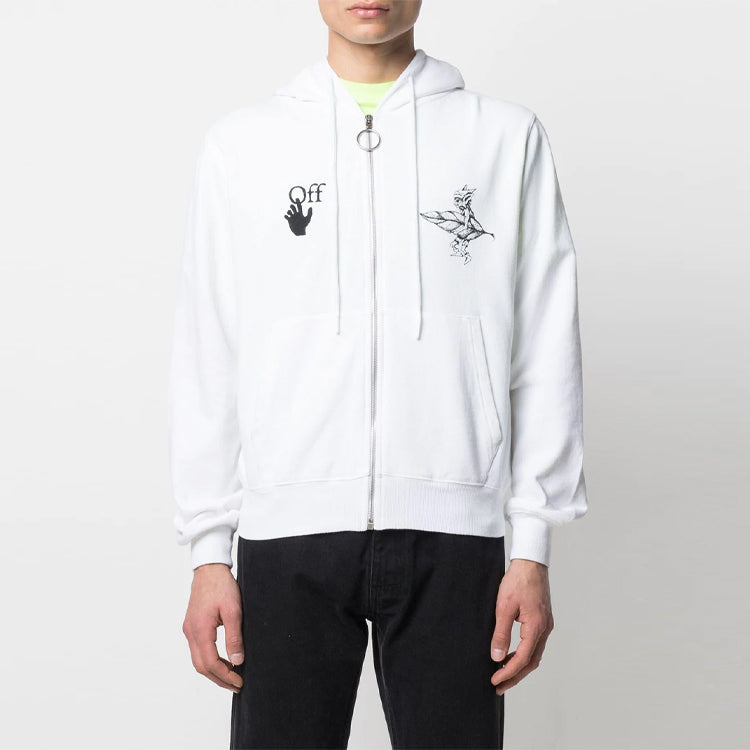 Off-White SS21 Logo Printing Zipper White OMBE001R21FLE0040110