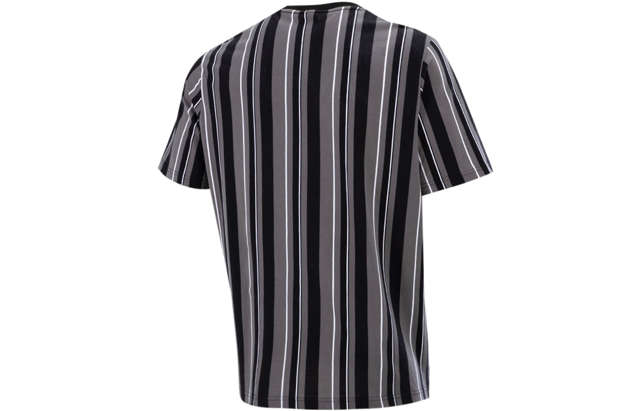 PUMA Stripe Round Neck Casual Sports Short Sleeve Black 533203-01