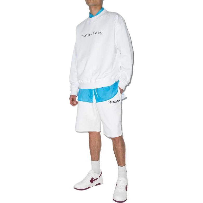 Off-White FW21 Arrow Pattern Sports Shorts Loose Fit White OMCI013S22FLE0060110