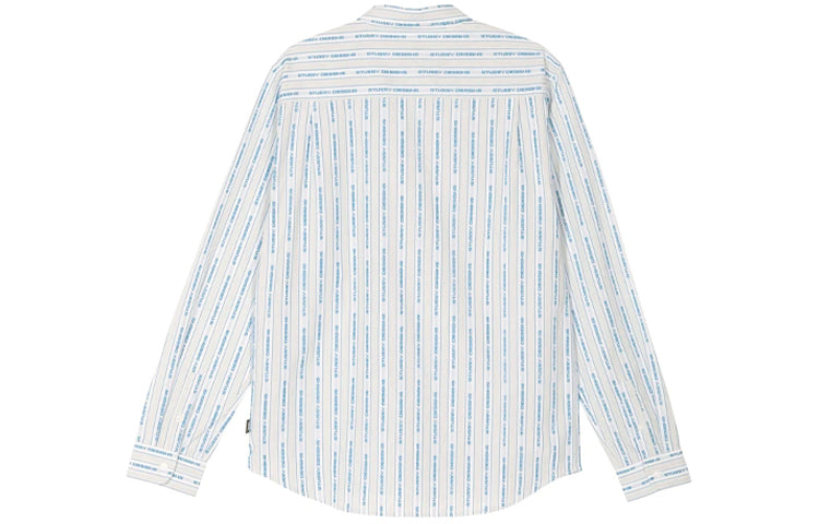 Stussy Jacquard Logo Stripe Shirt 'White' 1110101
