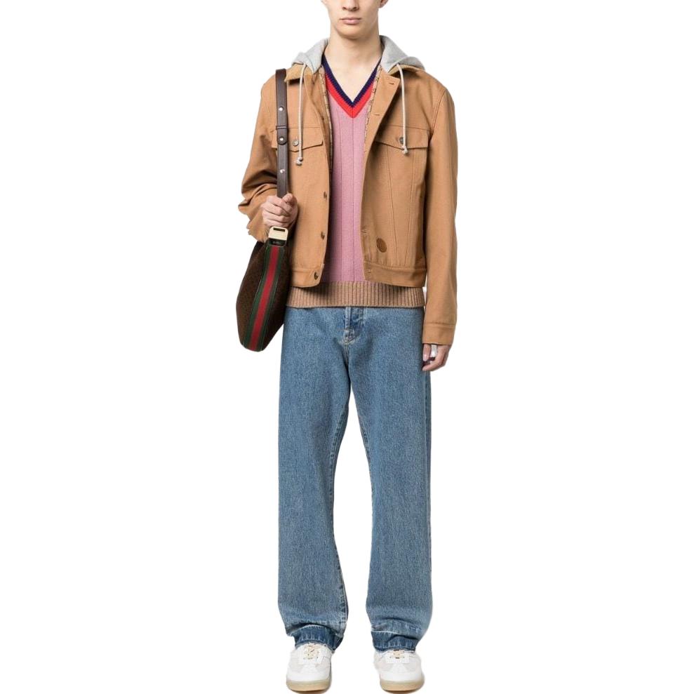 Gucci Denim Jacket With Contrast Hood 'Brown' 713883-XDCDC-7346