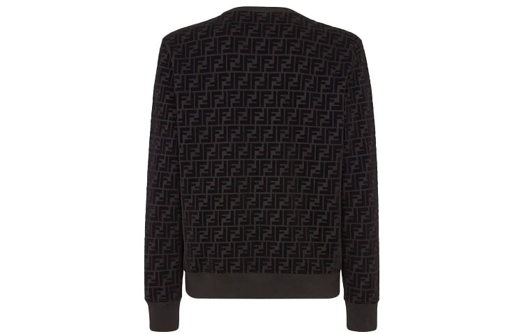 FENDI SS21 Round Collar Long Sleeve Male Black FY1077AFRJF0ABB