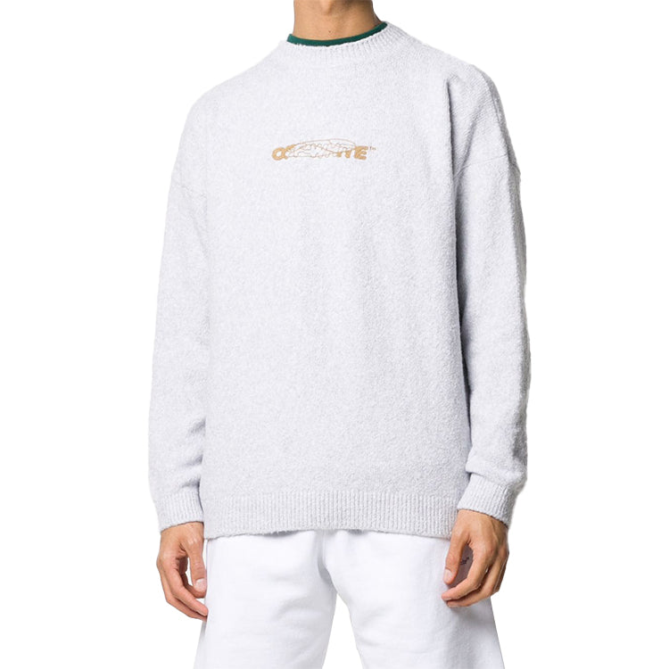 Off-White Pattern Minimalistic Pullover Gray OMHE045E20KNI0010320