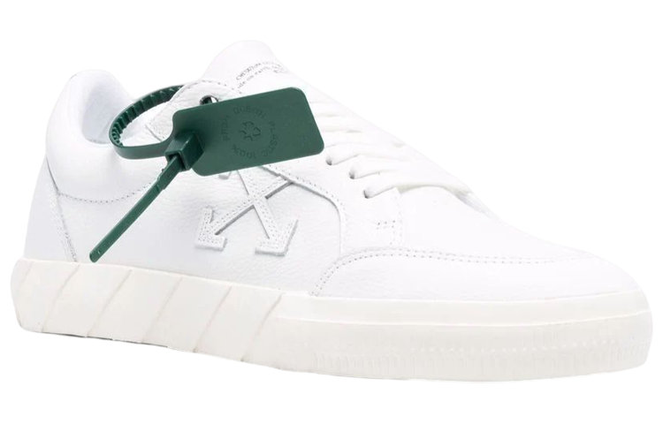 Off-White Low Vulcanized Canvas Sneaker 'White Green' OMIA085C99LEA0010100